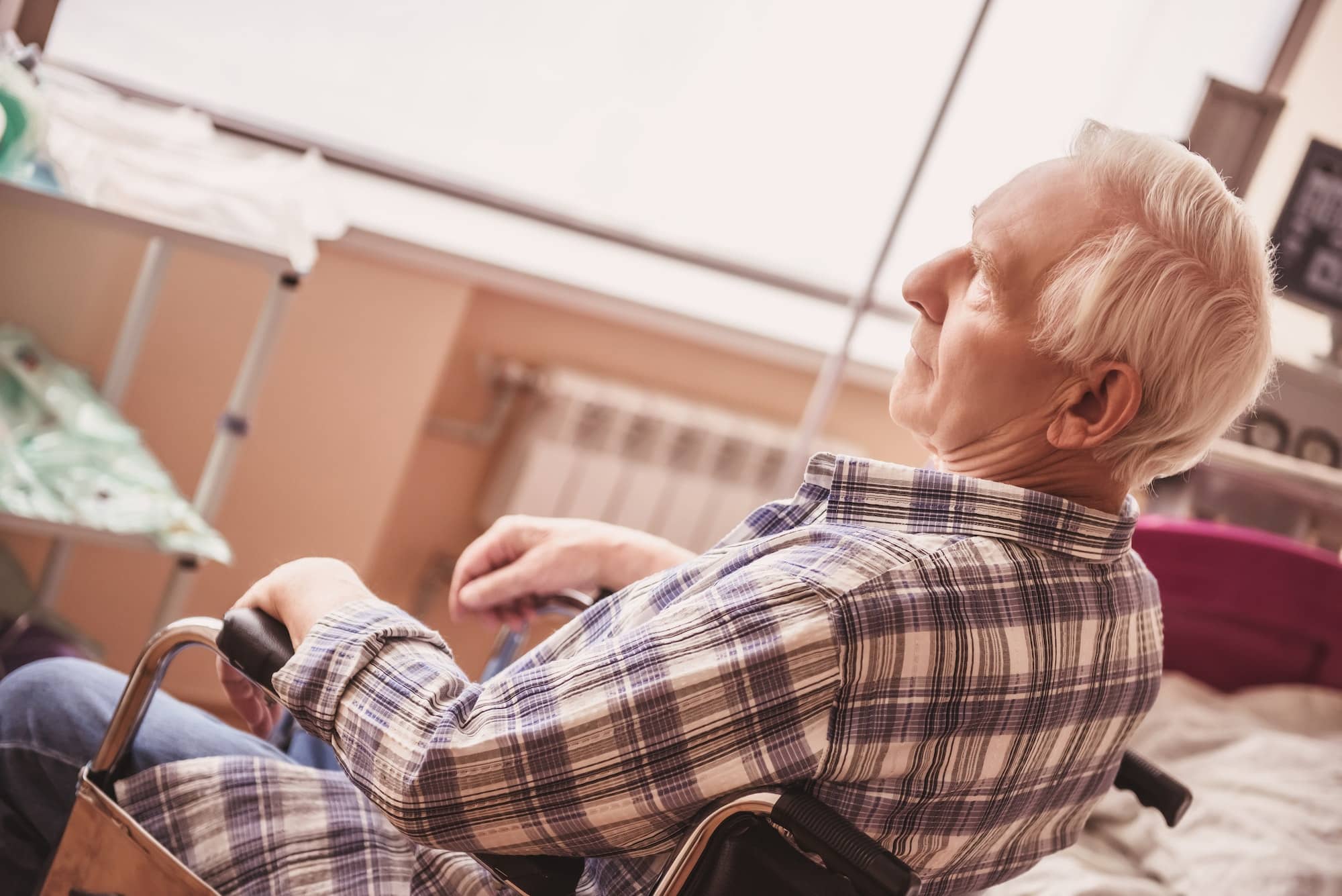 Old man in hospital