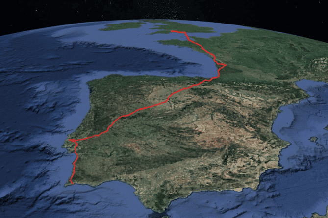 The route will see the cyclists cross the channel by ferry before cycling across France, Spain and into Portugal (Academico De Torres Vedras )