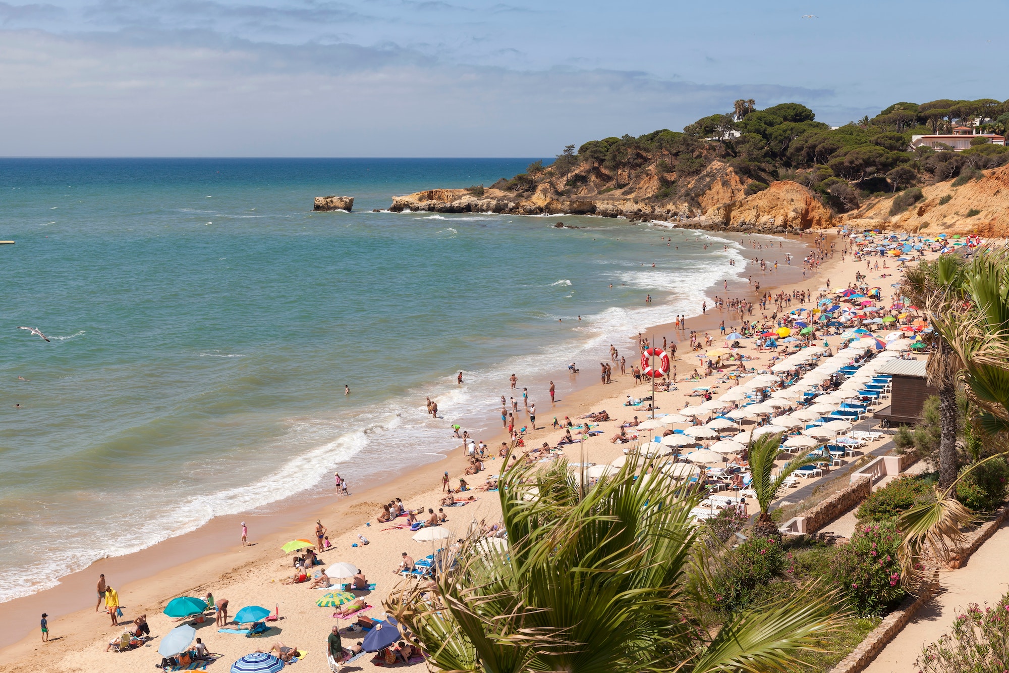 Algarve beach during the summer season in Portugal