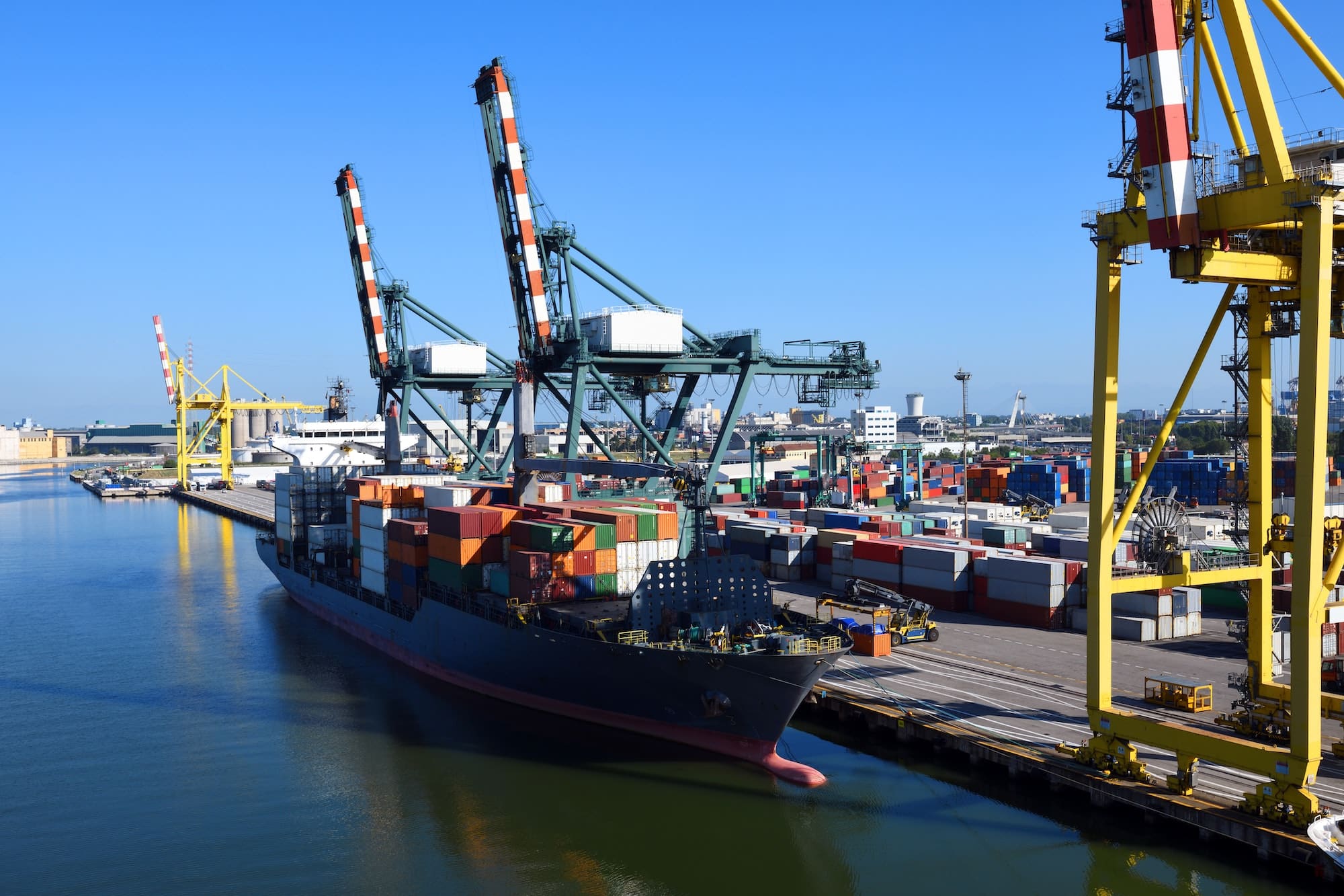 Container vessel at port