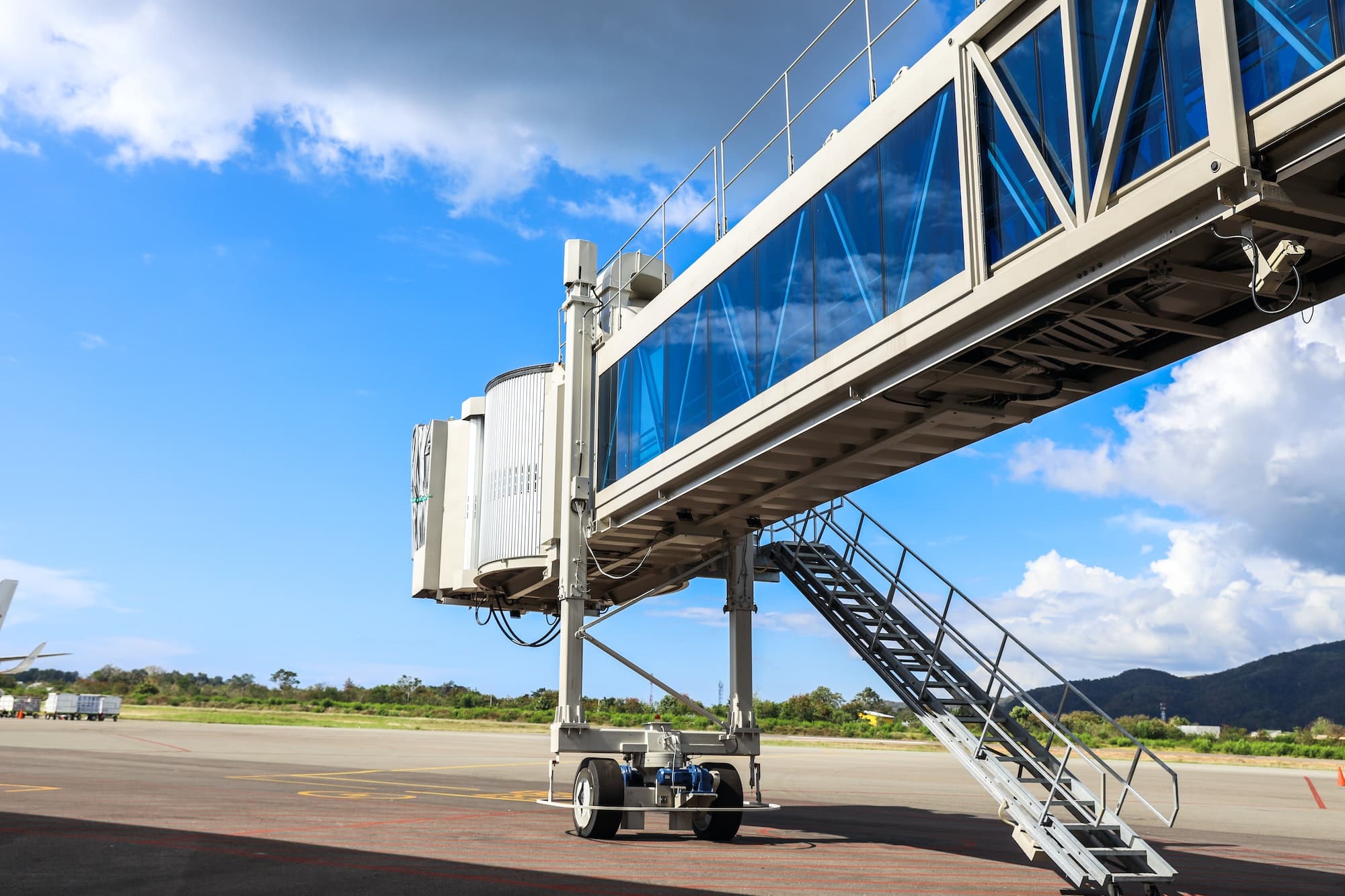 Airport bridge or aviobridge