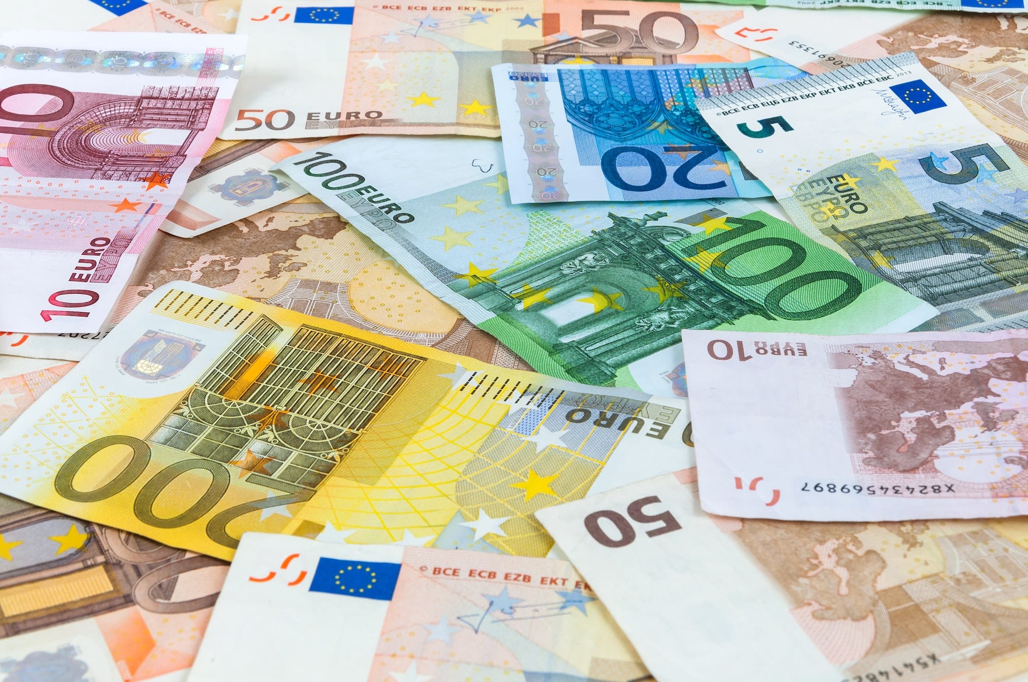 Background of euro banknotes