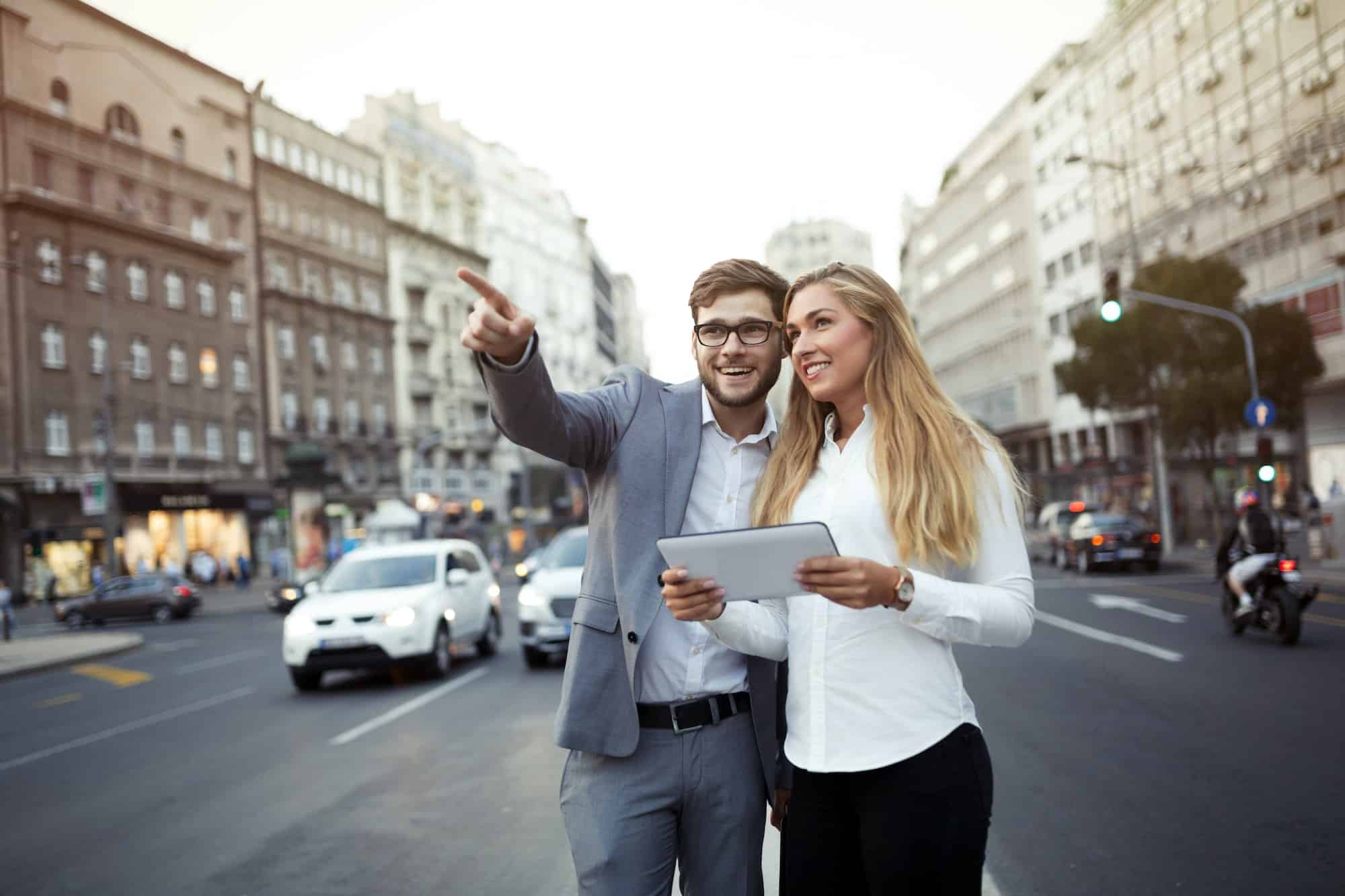 Real estate agent showing apartment