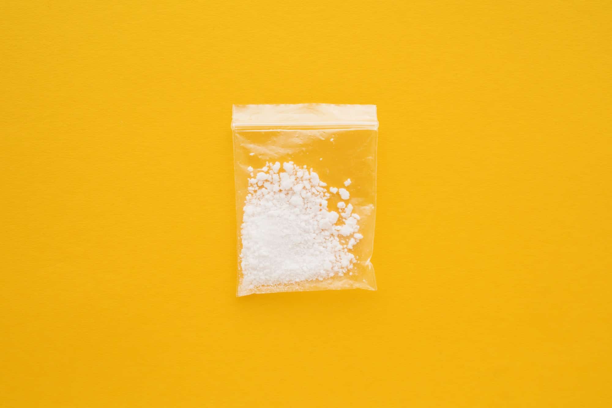 Cocaine drug in resealable bag