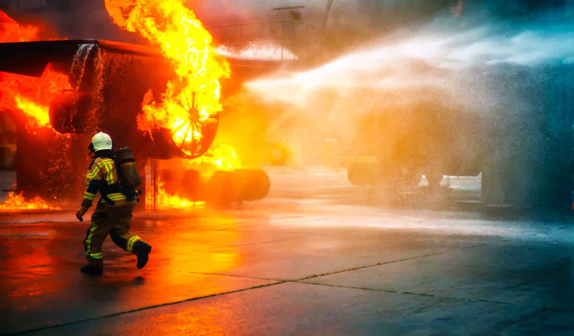 Firefighters training