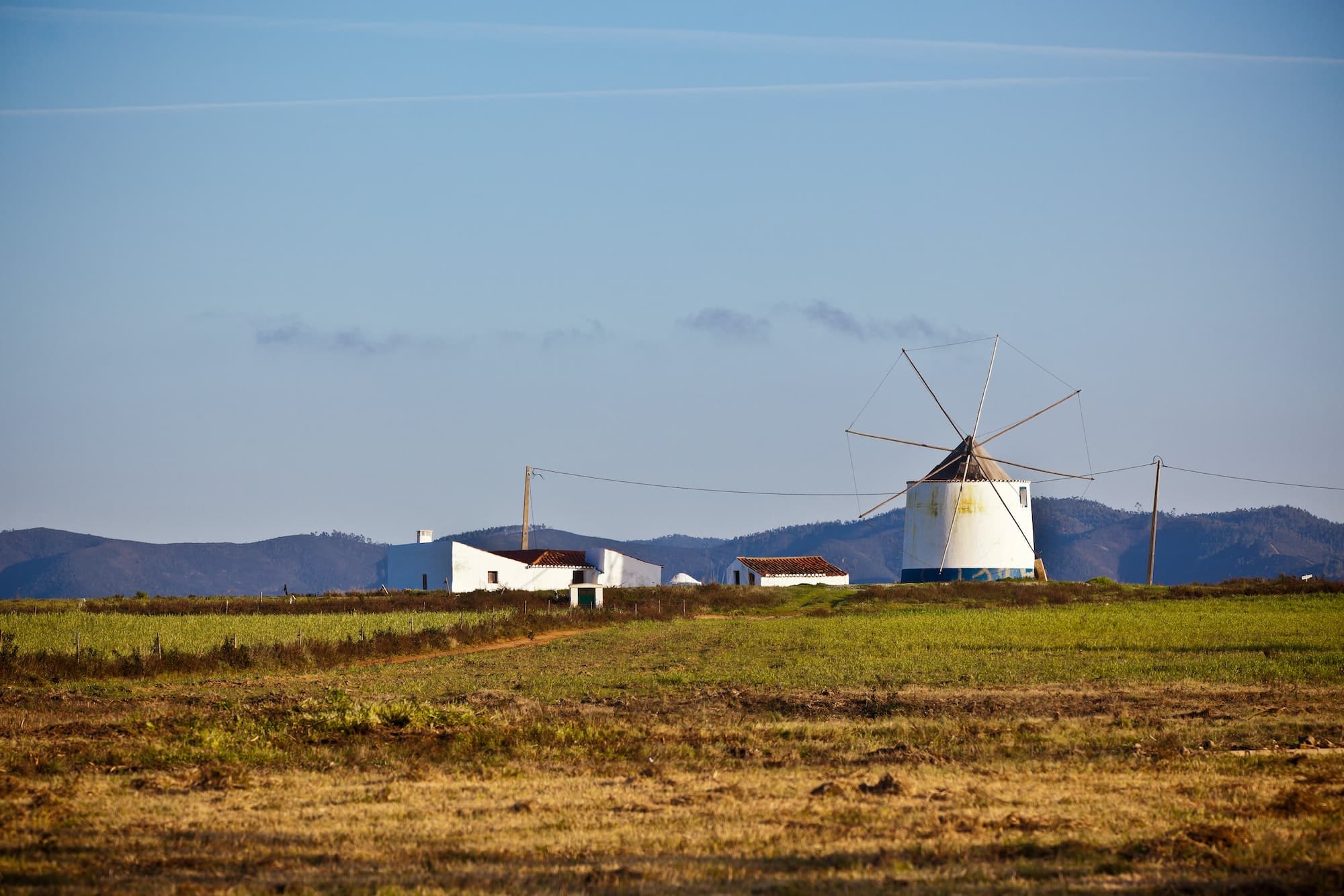 Portugal Rural Landscape with Old Windmill