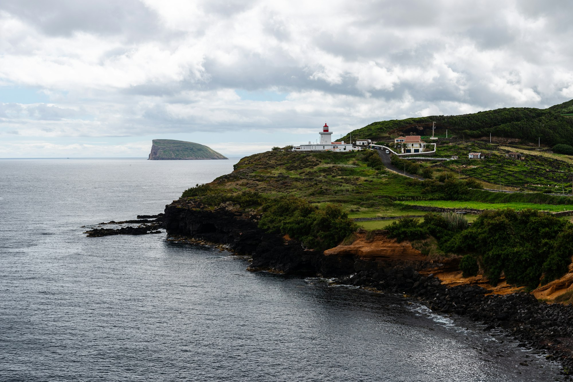 Panoramic view of the southern coast of the Island of Terceira in Azores