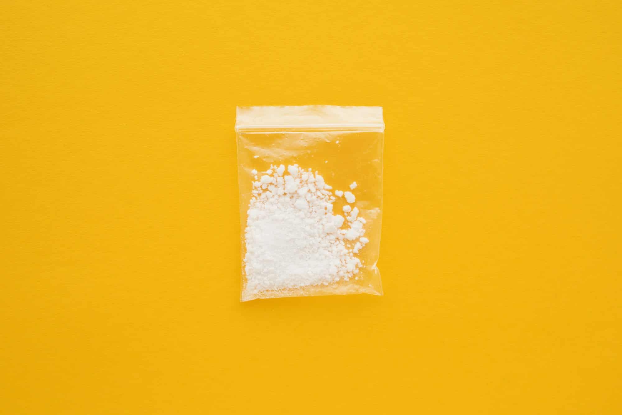 Cocaine drug in resealable bag