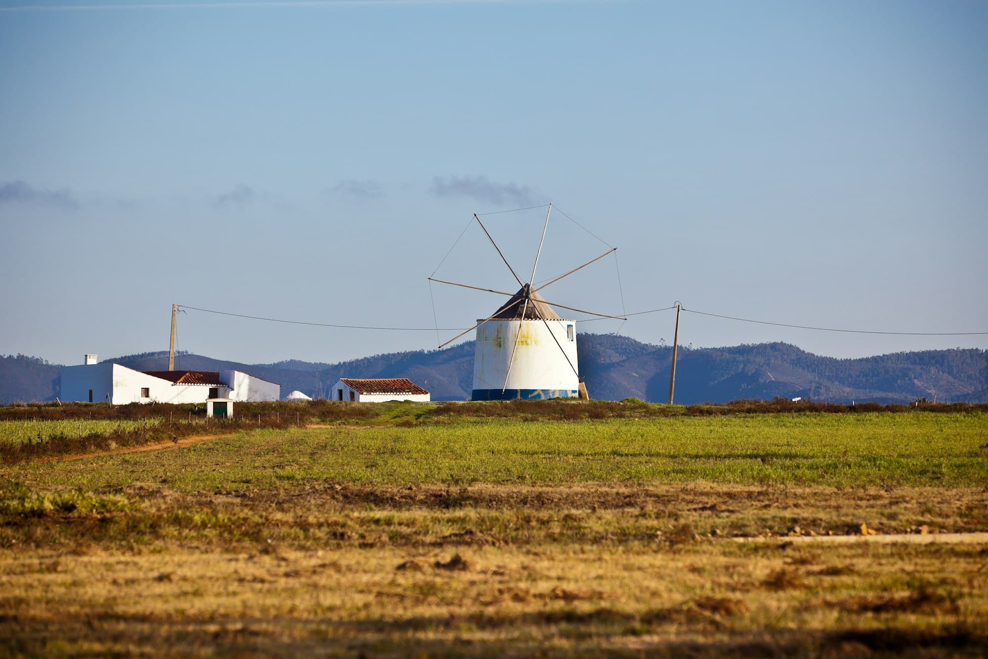 Portugal Rural Landscape with Old Windmill