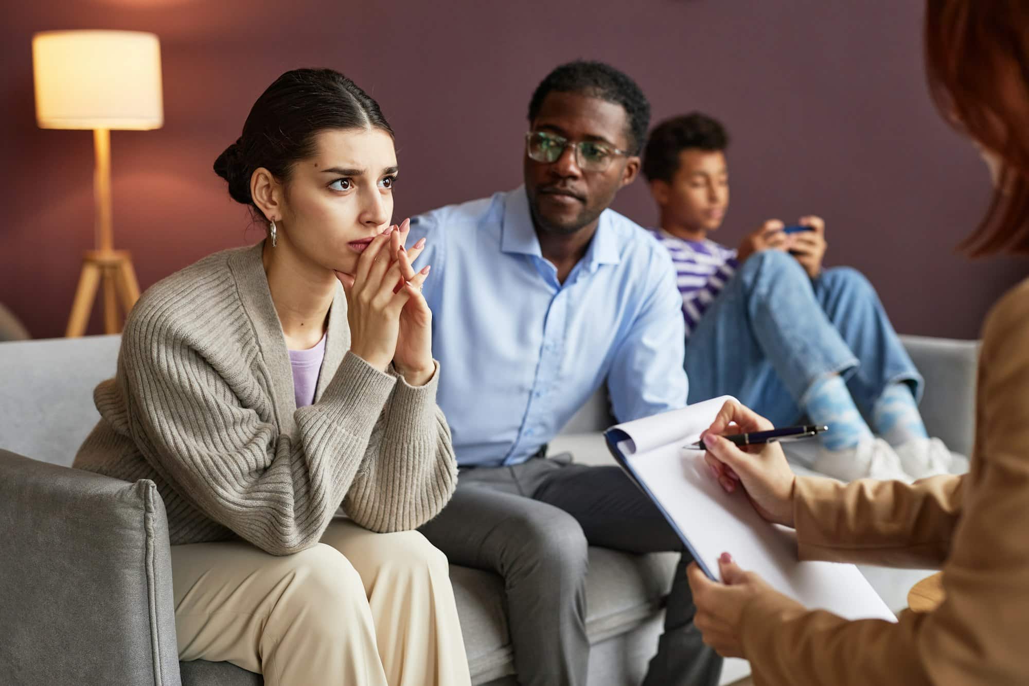 Woman Talking about Problems with Psychologist