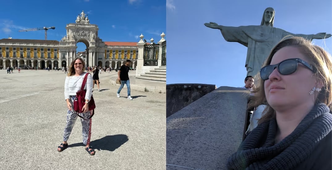 Yvonne Ivanescu in Lisbon (left) and Rio de Janeiro (right) (Supplied)