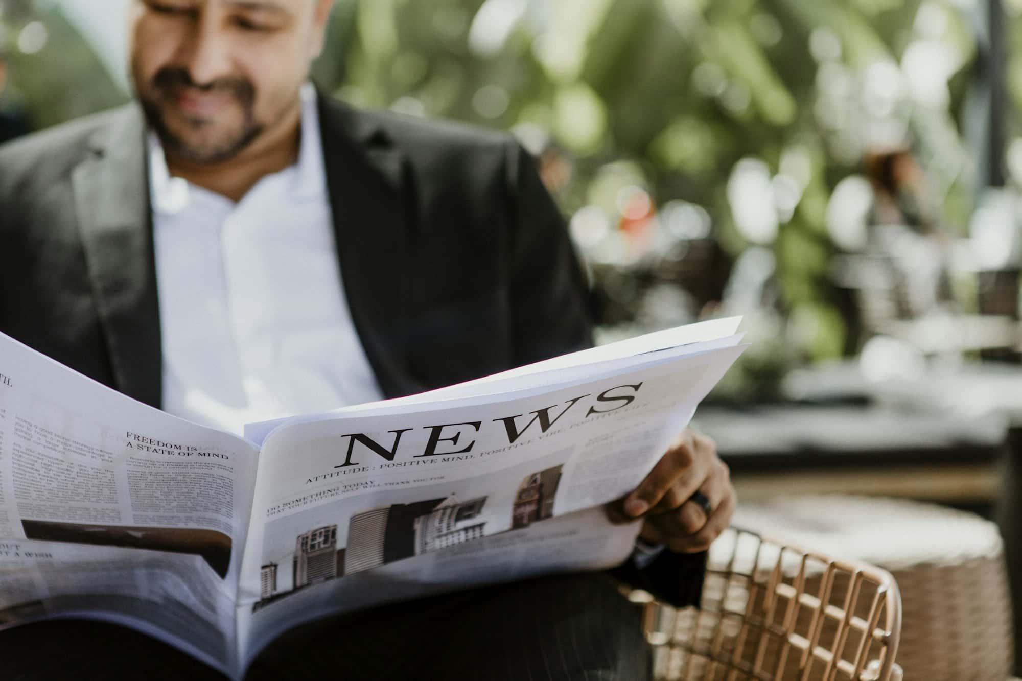 Man reading the news