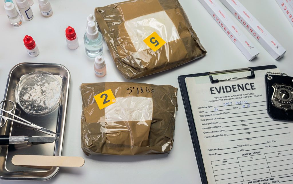 crime lab drug test, conceptual image